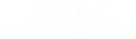 "N.E.A.T COMMUNITY PROJECT logo featuring bold, centered text in a minimalistic design"